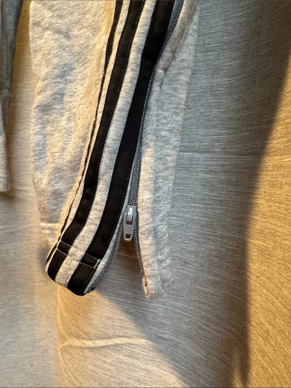 adidas Gray Sweatpants with Black Triple Stripes